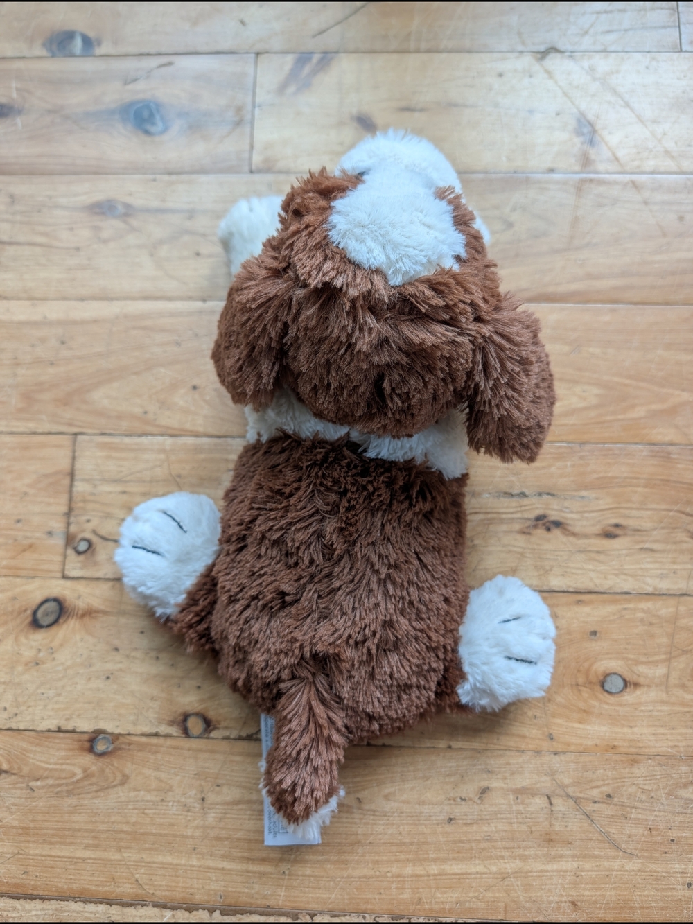 WARMIES Weighted Heatable Plush Brown & White Saint Bernard Puppy Stuffed Animal - Picture 3 of 3